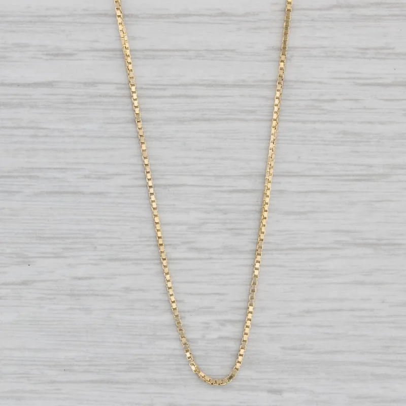 Butterfly Necklaces-20" Box Chain Necklace 14k Yellow Gold 1mm