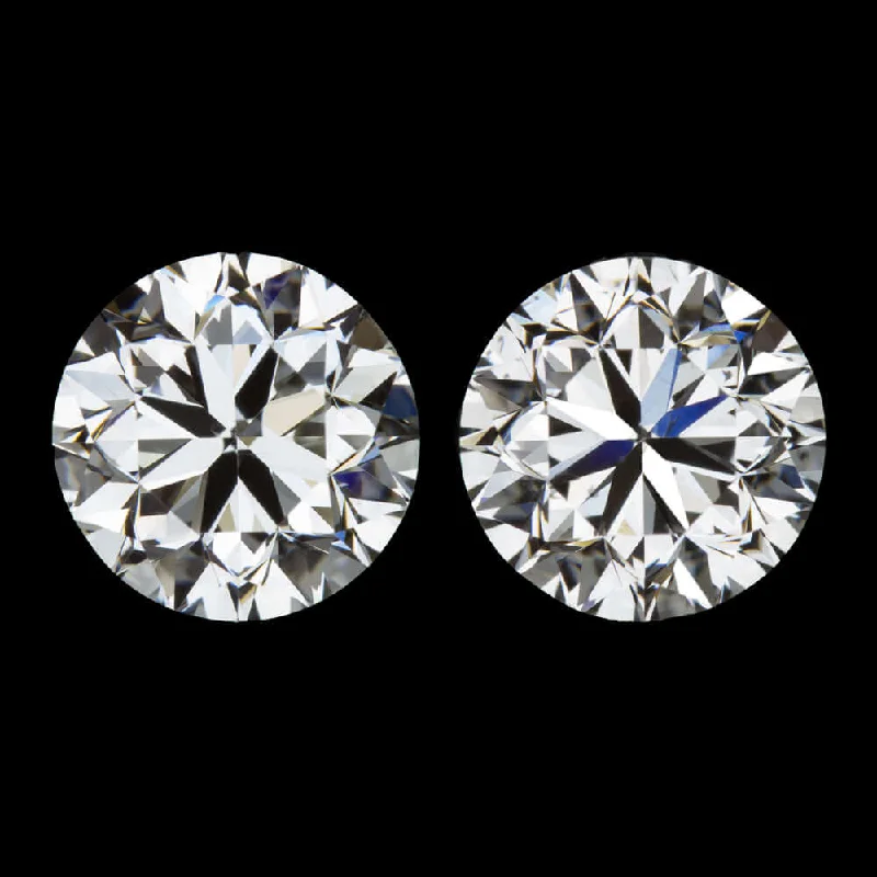 Silver Earrings-2 CARAT GIA CERTIFIED I SI1 DIAMOND STUD EARRINGS VERY GOOD CUT ROUND PAIR 2ct