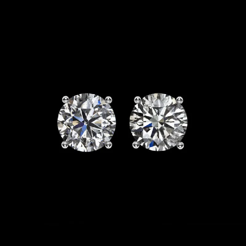 Pave Earrings-EXCELLENT CUT 0.78ct CLEAN NATURAL DIAMOND STUD EARRINGS ROUND 3/4 CARAT PAIR