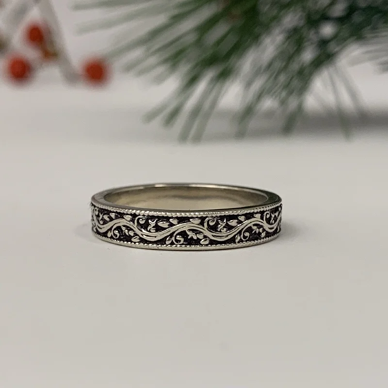 Couples Rings-Organic Scroll Band