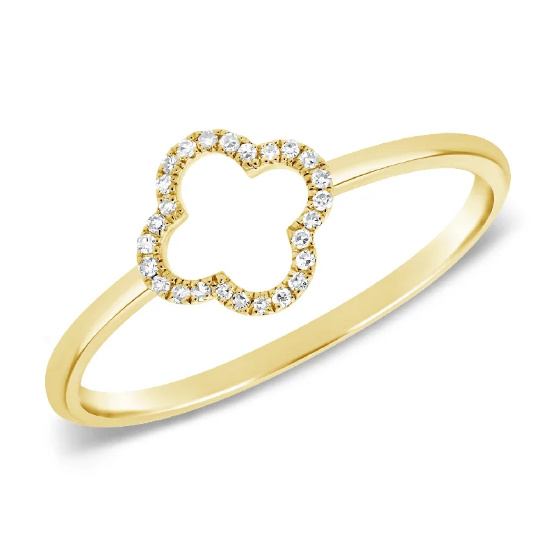 Stackable Rings-14K Diamond Floral Ring