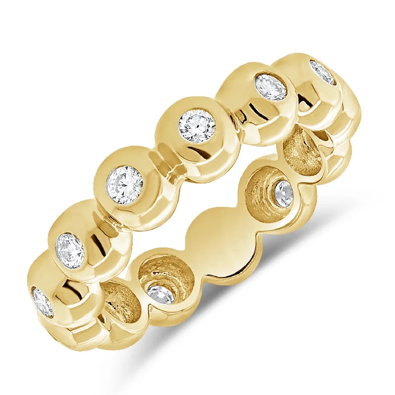 Bold Rings-Timeless 14K Gold Diamond Ball Eternity Ring