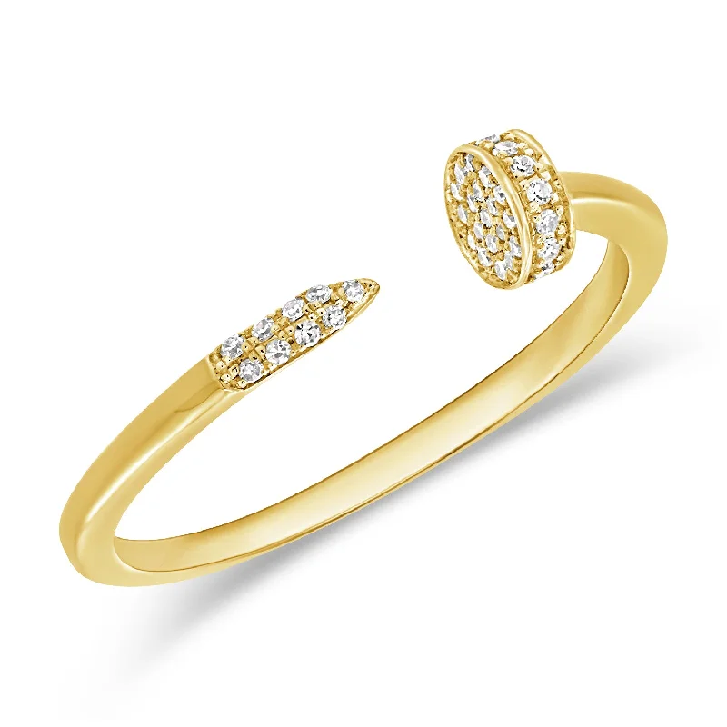 Modern Wedding Rings-Circle Wrap Ring in 14K Gold with Diamonds