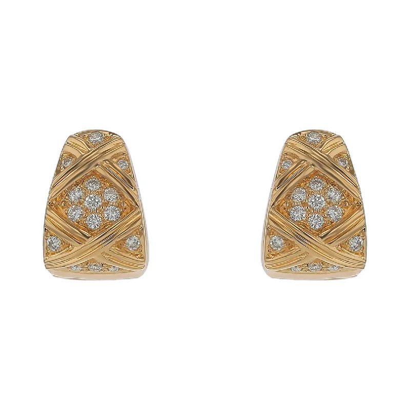 Colorful Stud Earrings-Diamond Huggie Earrings in 14K Yellow Gold