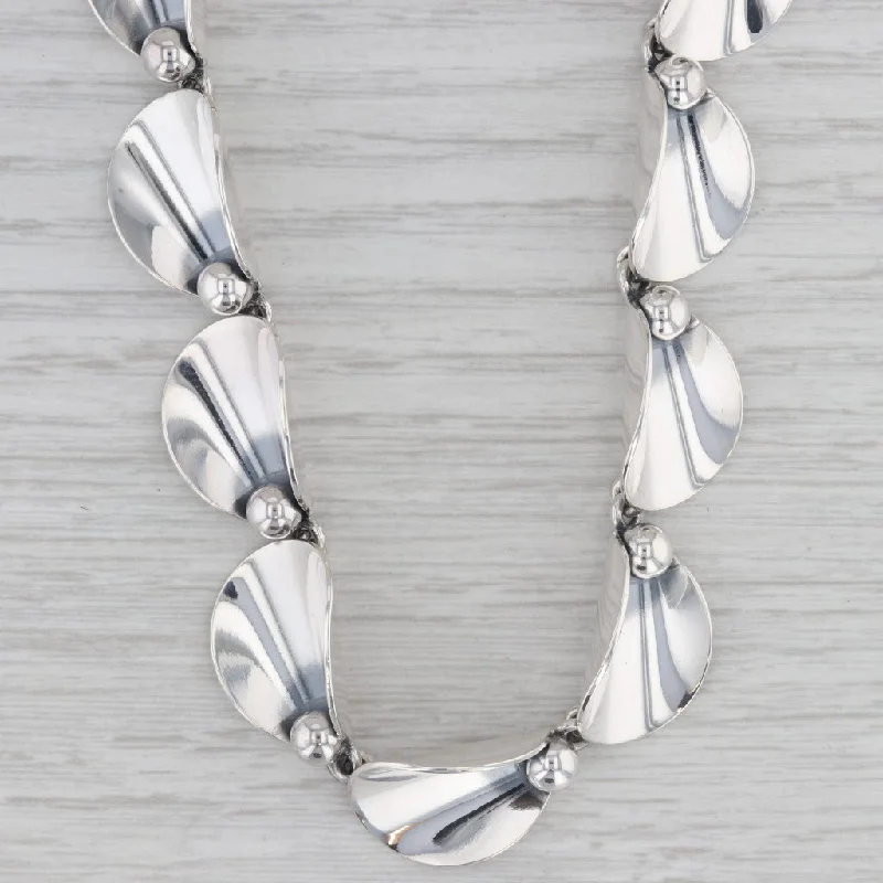 Elegant Silver Necklaces-Lily Statement Necklace 14.75" Vintage Sterling Silver Niels Erik From Denmark