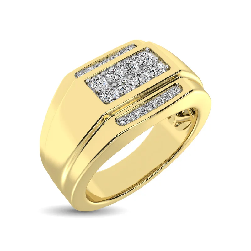 Engagement Rings for Women-10K Yellow Gold 3/8 Ct.Tw. Diamond Gents Ring