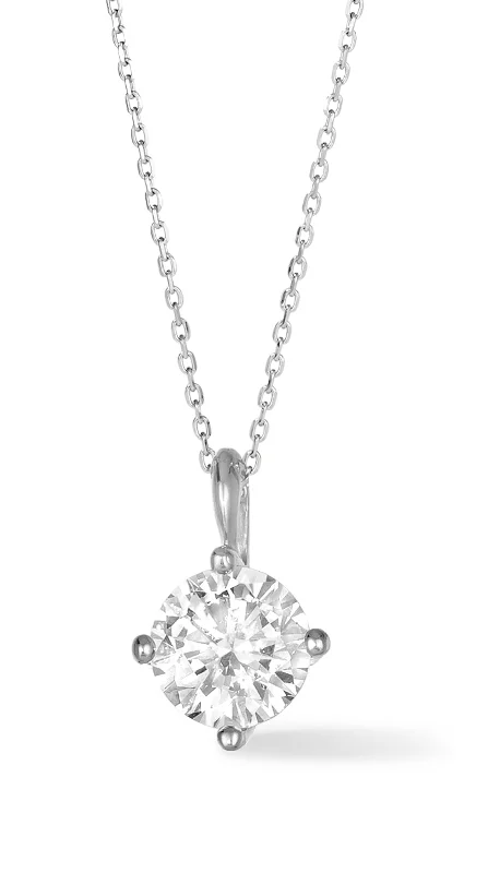 Luxury Gold Necklaces-1/2 Carat Diamond Solitaire Necklace