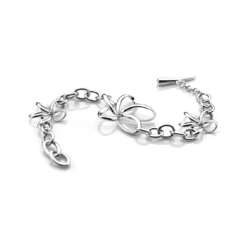 Toggle Bracelets-Silver Paradise Open Petal Bracelet