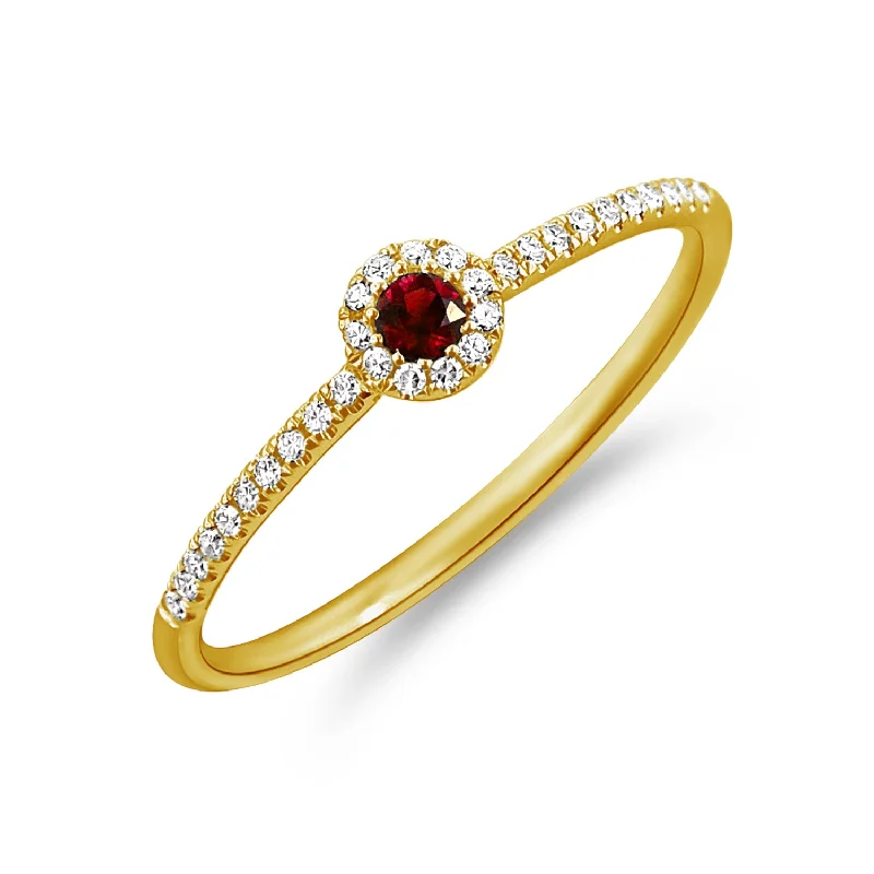 Vintage Gold Rings-0.20ct Ruby & Diamond Ring