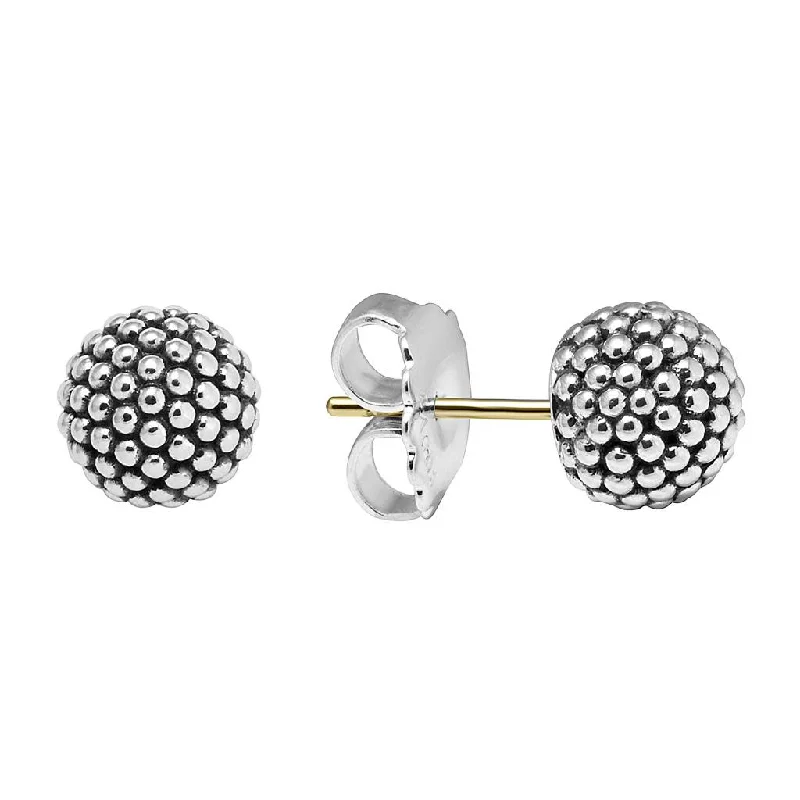 Oversized Earrings-Signature Caviar 10mm Beaded Stud Earrings in Sterling Silver