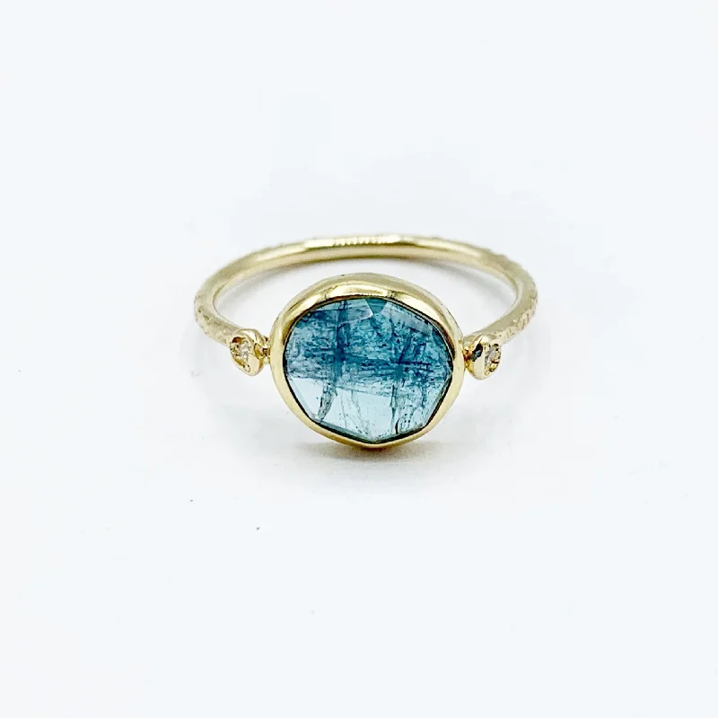 Opal Rings-Watery Tourmaline with Diamonds