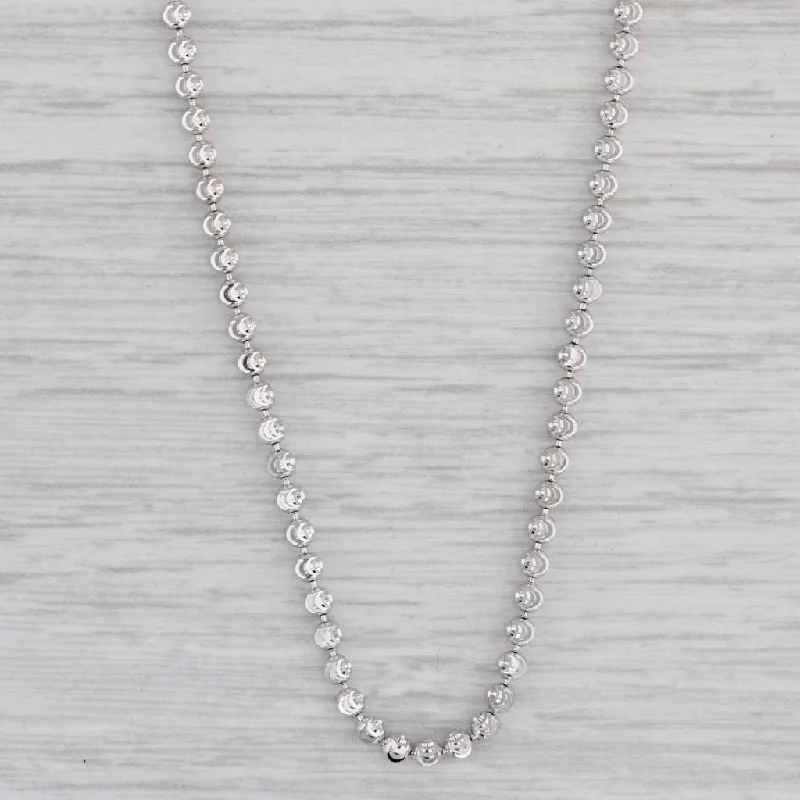 Graduation Necklaces-Shimmering Bead Necklace 10k White Gold 27.75" 2.3mm Italian