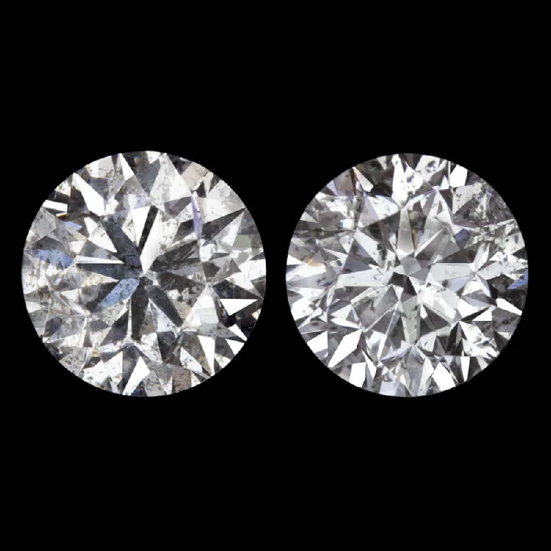 Swarovski Earrings-1.81ct VERY GOOD CUT DIAMOND STUD EARRINGS NATURAL ROUND BRILLIANT MATCHING PAIR