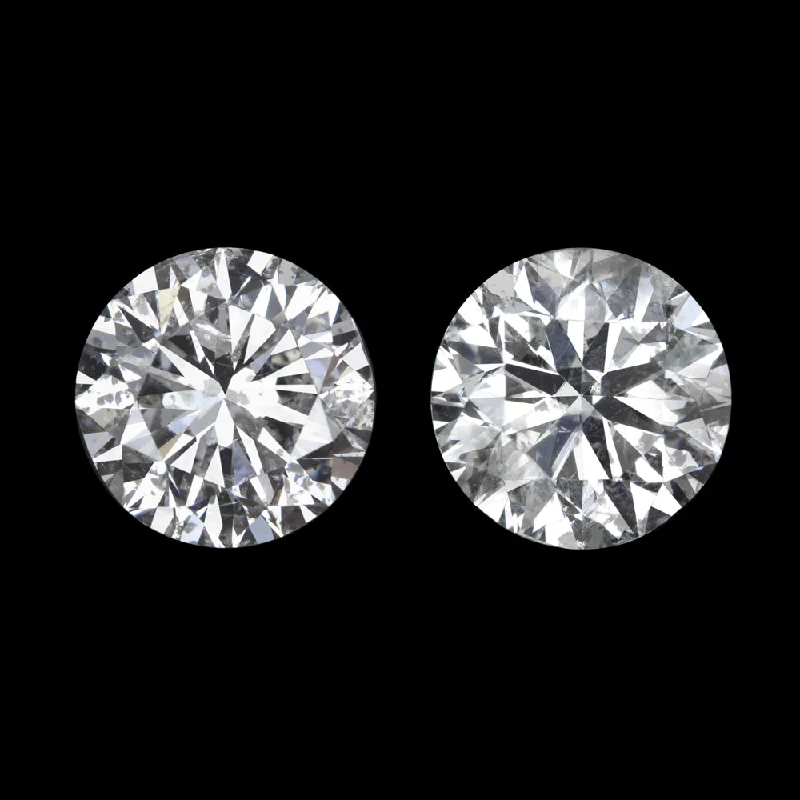 Green Earrings-VERY GOOD CUT .76ct NATURAL DIAMOND STUD EARRINGS ROUND BRILLIANT 3/4 CARAT PAIR