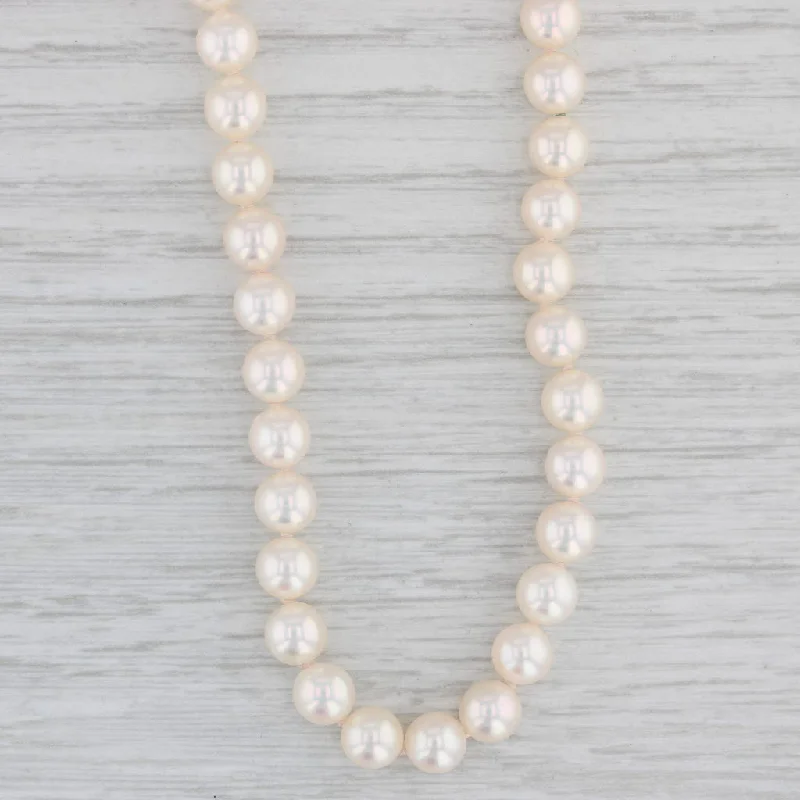 Spiral Necklaces-Mikimoto Cultured Pearl Bead Strand Necklace 14k Yellow Gold 23.75"