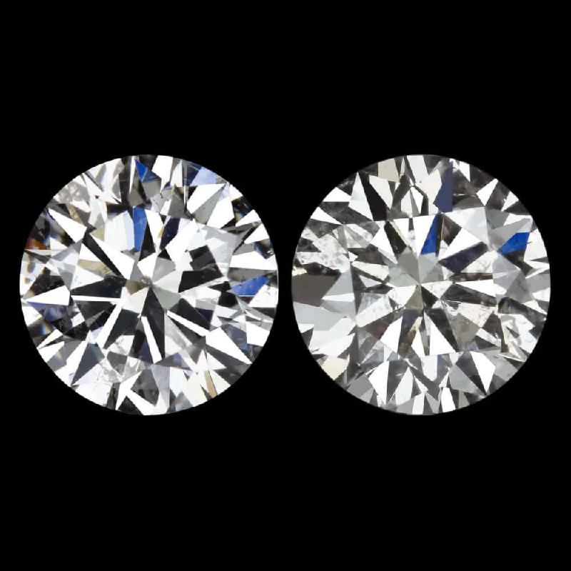 Fashion Earrings-2.02ct VERY GOOD CUT NATURAL DIAMOND STUD EARRINGS WHITE CLEAN PAIR ROUND 2ct