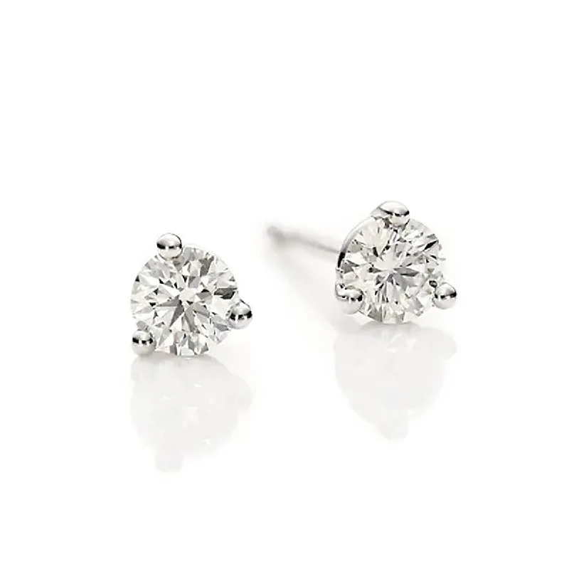 Luxurious Earrings-Round Brilliant Diamond Stud Earrings