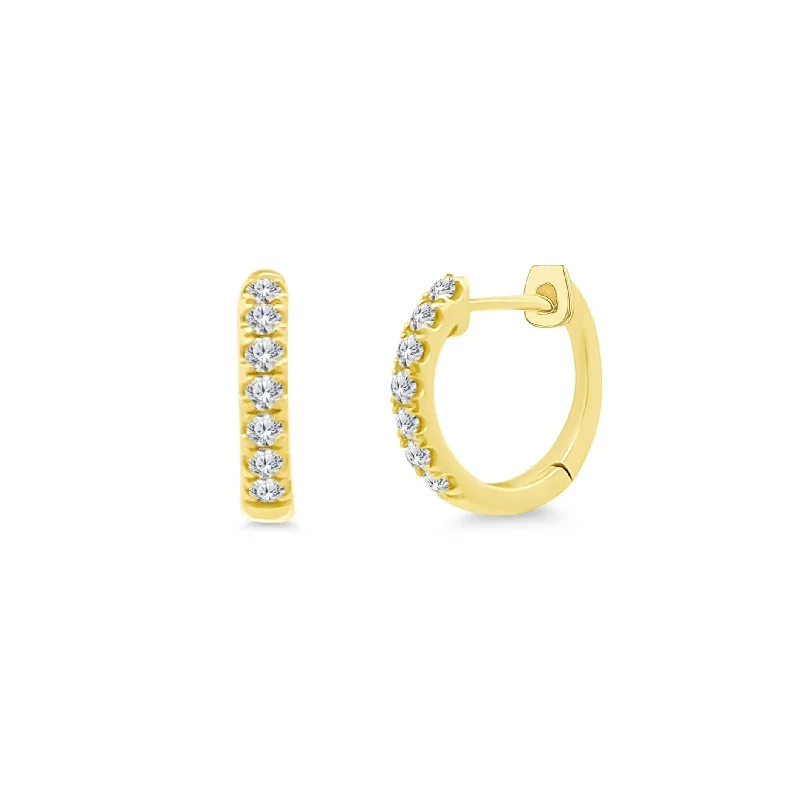 Wedding Stud Earrings-Small Diamond Hoops