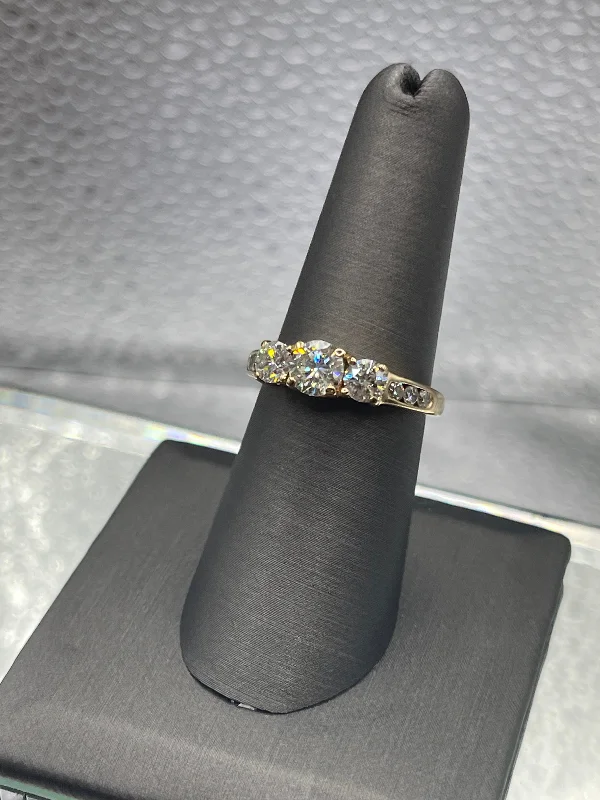 Custom Engagement Rings-Vintage 14 Karat Yellow Gold Diamond Engagement Ring