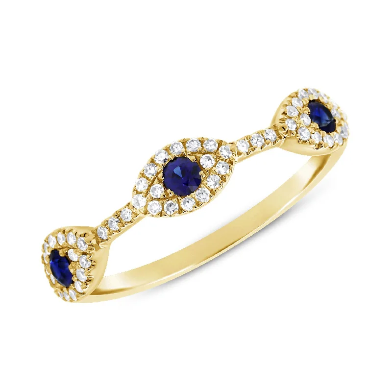 Colored Sapphire Rings-Evil Eye Fashion Ring